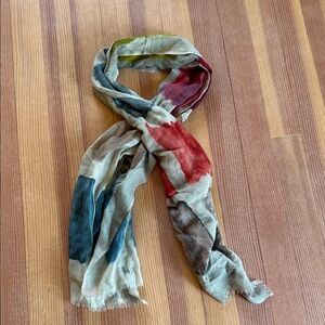 Ahujasons Multicolor Abstract wool & silk Scarf